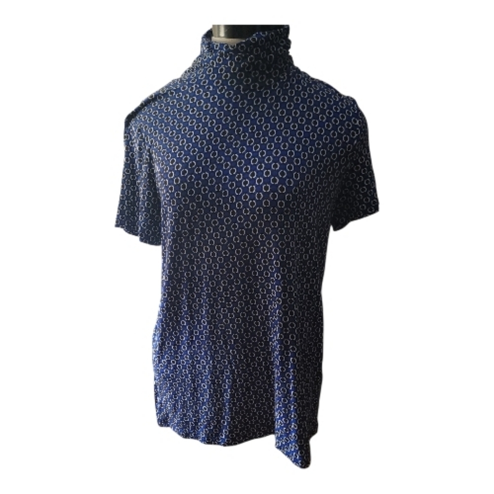 Tyler Boe, Navy Polka Dot Shortsleeve shirt, Medium